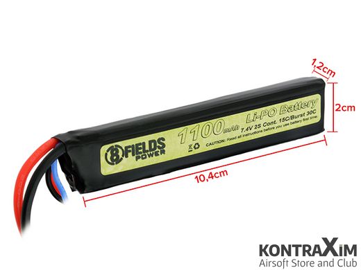 АККУМУЛЯТОР LI-PO 1100MAH 7,4V 15/30C Mini-Tamiya [8FIELDS]