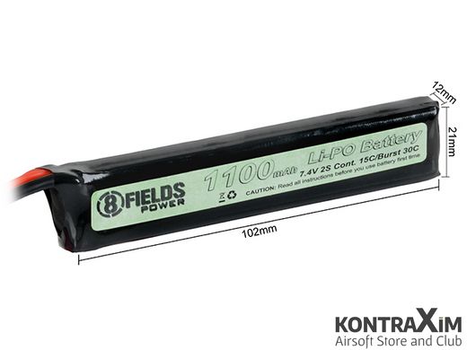 АККУМУЛЯТОР LI-PO 1100MAh 7,4V 15/30C T-connerctor [8FIELDS]